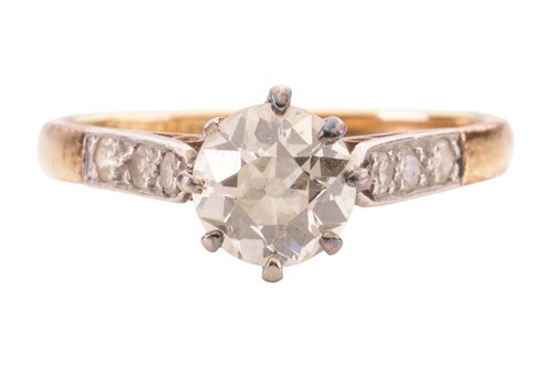 Lot 143 - A diamond solitaire ring. The principal old...