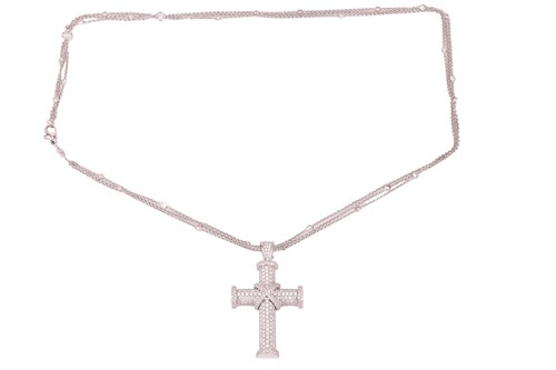 Lot 138 - A Theo Fennell pavé set diamond cross and...