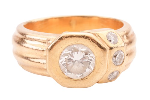 Lot 82 - A diamond set dress ring, centred with a...