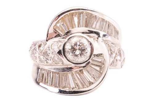 Lot 97 - A diamond-set cluster ring, featuring a...