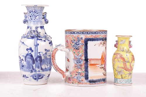 Lot 66 - A Chinese Famille Rose export porcelain porter...