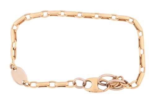 Lot 87 - A fancy link bracelet in 18ct yellow gold,...