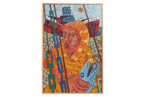 Lot 25 - John Hopkinson (b.1941), 'Fishworker'...