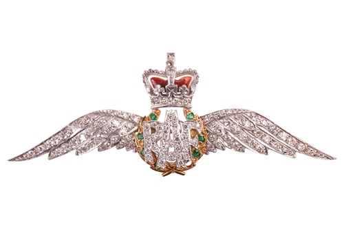 Lot 116 - A Royal Air Force sweetheart brooch set with...