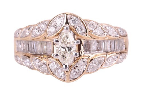 Lot 36 - A diamond cluster dress ring in 9ct gold,...