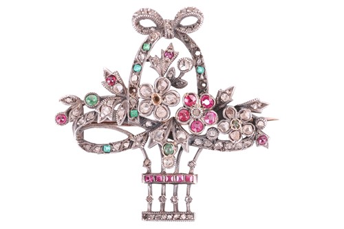 Lot 6 - A late 19th-century diamond, emerald and ruby...