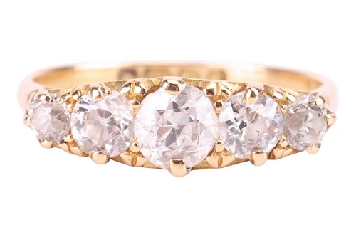 Lot 125 - A diamond five stone ring, circa 1905,...