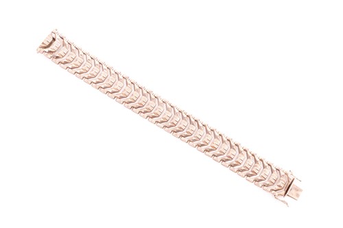 Lot 54 - A fancy hinged link bracelet, of geometrical...