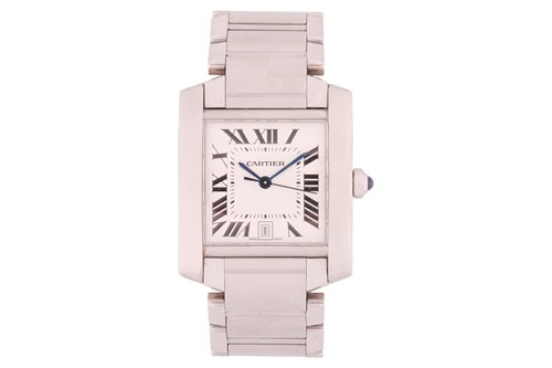 Lot 181 - A Cartier Tank Française wristwatch Ref: 2302...