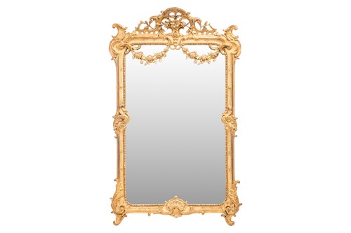 Lot 121 - A carved wood and gilt gesso Rococo wall...