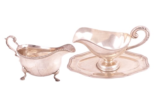 Lot 212 - A Spanish silver sauceboat on integral base,...