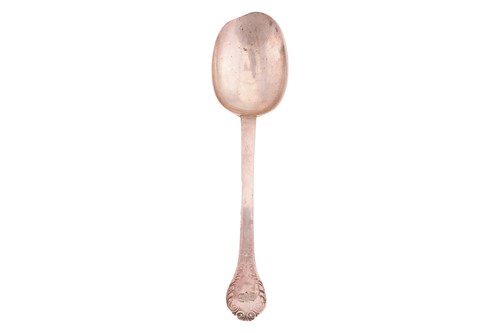 Lot 15 - A laceback silver trifid spoon, London, marks...
