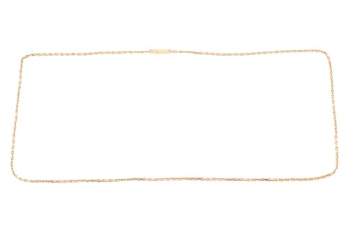 Lot 76 - A long cable link chain, completed with a...