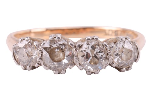 Lot 143 - A four-stone diamond-set ring, featuring...
