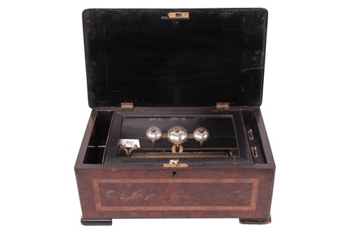 Lot 187 - A crank wound Swiss (Bells insight) cylinder...