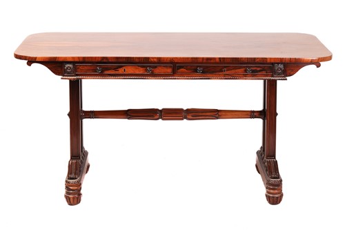 Lot 133 - A fine Regency Rosewood library table probably...