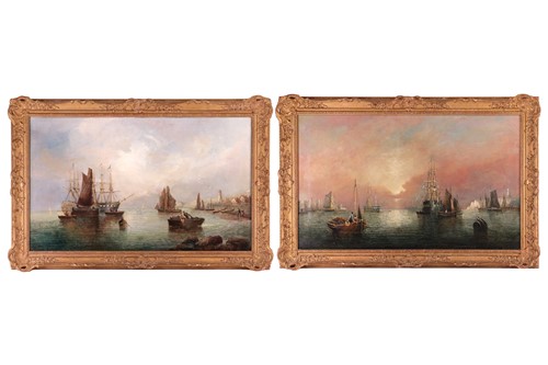 Lot 25 - E.J. Watt (British, 19th century), Navy ships...