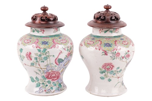 Lot 67 - A pair of Chinese Famille Rose porcelain...