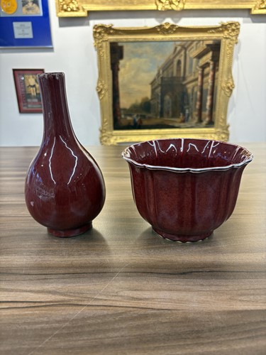 Lot 89 - A Chinese sang de boeuf glazed porcelain...