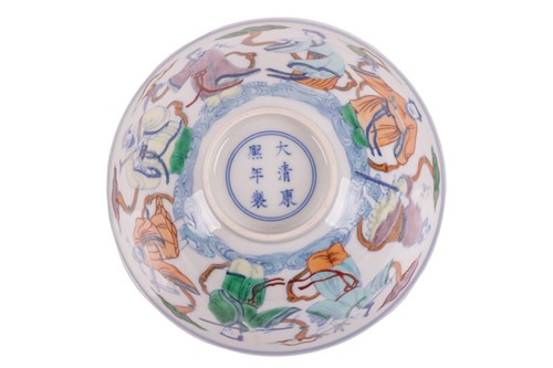 Lot 119 - A Chinese Famille Verte porcelain circular...