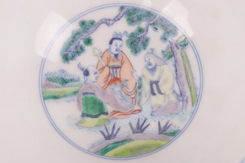 Lot 119 - A Chinese Famille Verte porcelain circular...