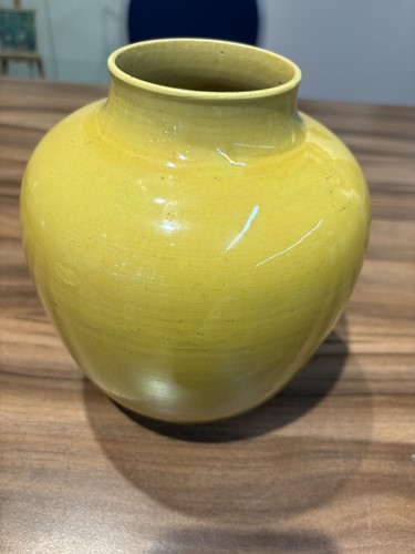 Lot 135 - A pair of Chinese Imperial Yellow porcelain...