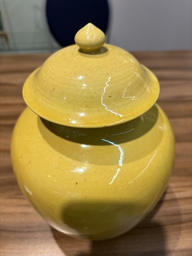 Lot 135 - A pair of Chinese Imperial Yellow porcelain...