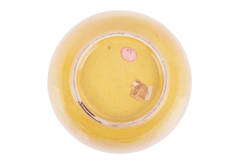 Lot 135 - A pair of Chinese Imperial Yellow porcelain...