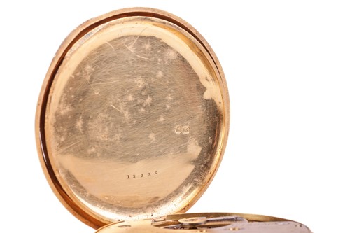 Lot 256 - An MJ Russell 18 carat open face pocket watch,...