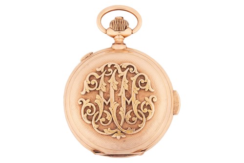 Lot 328 - La Phare - a fine 14-carat gold cased minute...
