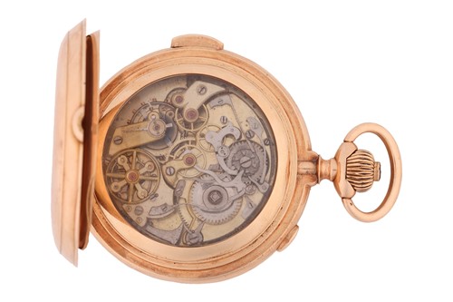 Lot 328 - La Phare - a fine 14-carat gold cased minute...