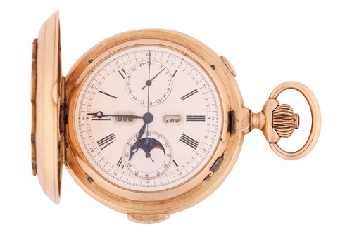 Lot 328 - La Phare - a fine 14-carat gold cased minute...