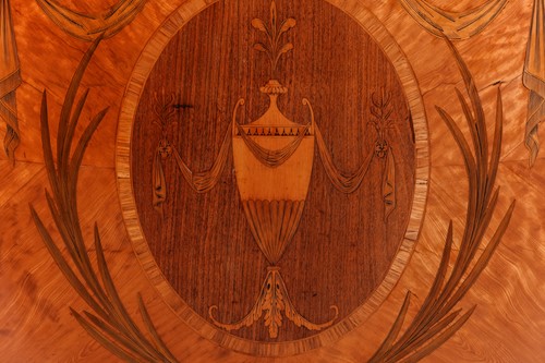 Lot 239 - A George III satinwood and marquetry demi-lune...