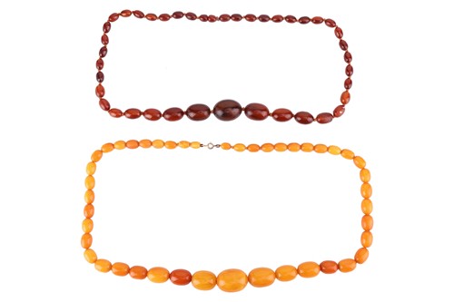 Lot 10 - Two beaded necklaces; to include a...