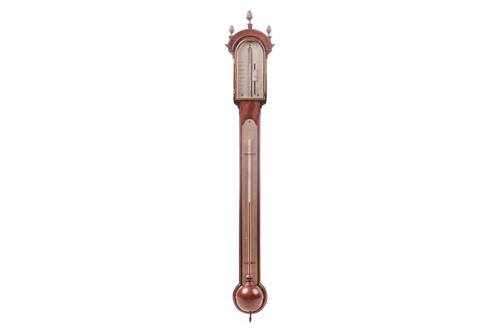 Lot 305 - A George III mahogany stick barometer, by J....