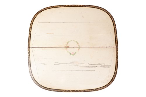 Lot 102 - A George III satinwood and parquet line inlaid...