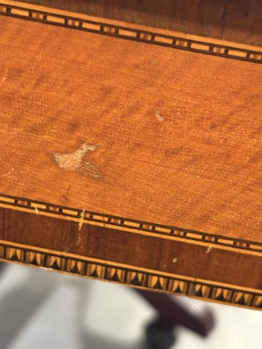 Lot 102 - A George III satinwood and parquet line inlaid...