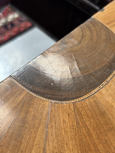 Lot 102 - A George III satinwood and parquet line inlaid...