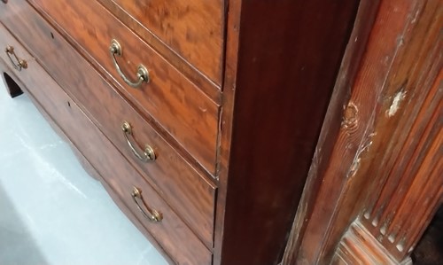 Lot 99 - A late George III mahogany secretaire bookcase,...
