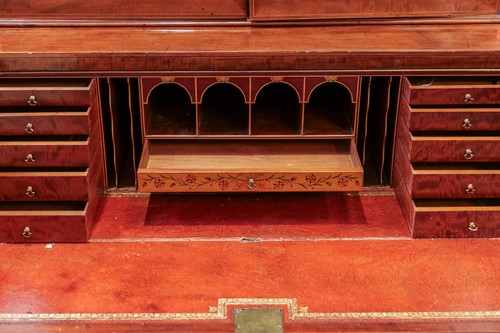 Lot 99 - A late George III mahogany secretaire bookcase,...
