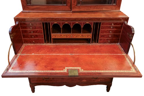 Lot 99 - A late George III mahogany secretaire bookcase,...