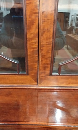 Lot 99 - A late George III mahogany secretaire bookcase,...