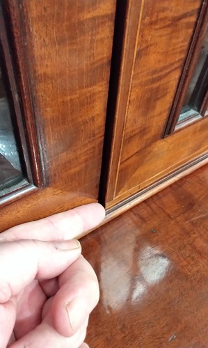 Lot 99 - A late George III mahogany secretaire bookcase,...