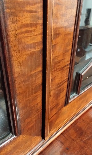 Lot 99 - A late George III mahogany secretaire bookcase,...