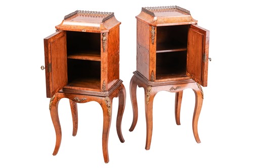 Lot 184 - A pair of Napoleon III tulipwood banded caddy...