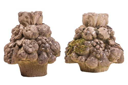 Lot 110 - A pair of reconstituted stone decorative...