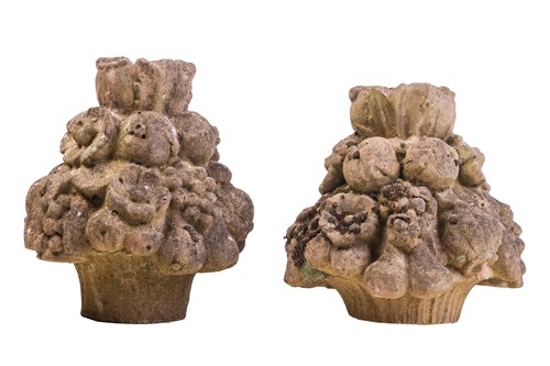Lot 110 - A pair of reconstituted stone decorative...