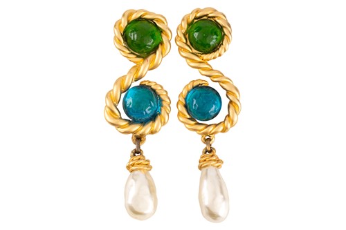 Lot 87 - Chanel - two pairs of drop earrings by...