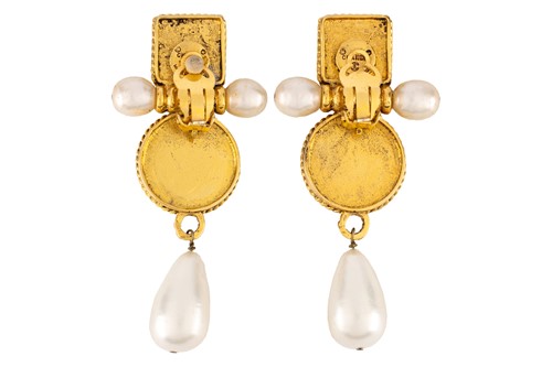 Lot 153 - Chanel - a pair of Byzantine-style clip-on...