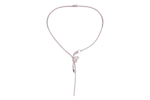 Lot 39 - A diamond-set necklace, of curvilinear form,...